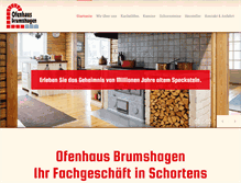 Tablet Screenshot of ofenhaus-brumshagen.de